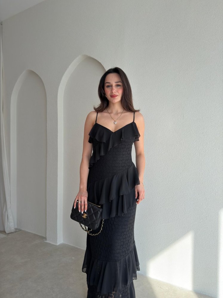 SORBE Maxi Elbise 8891 - Siyah - Mooi Butik