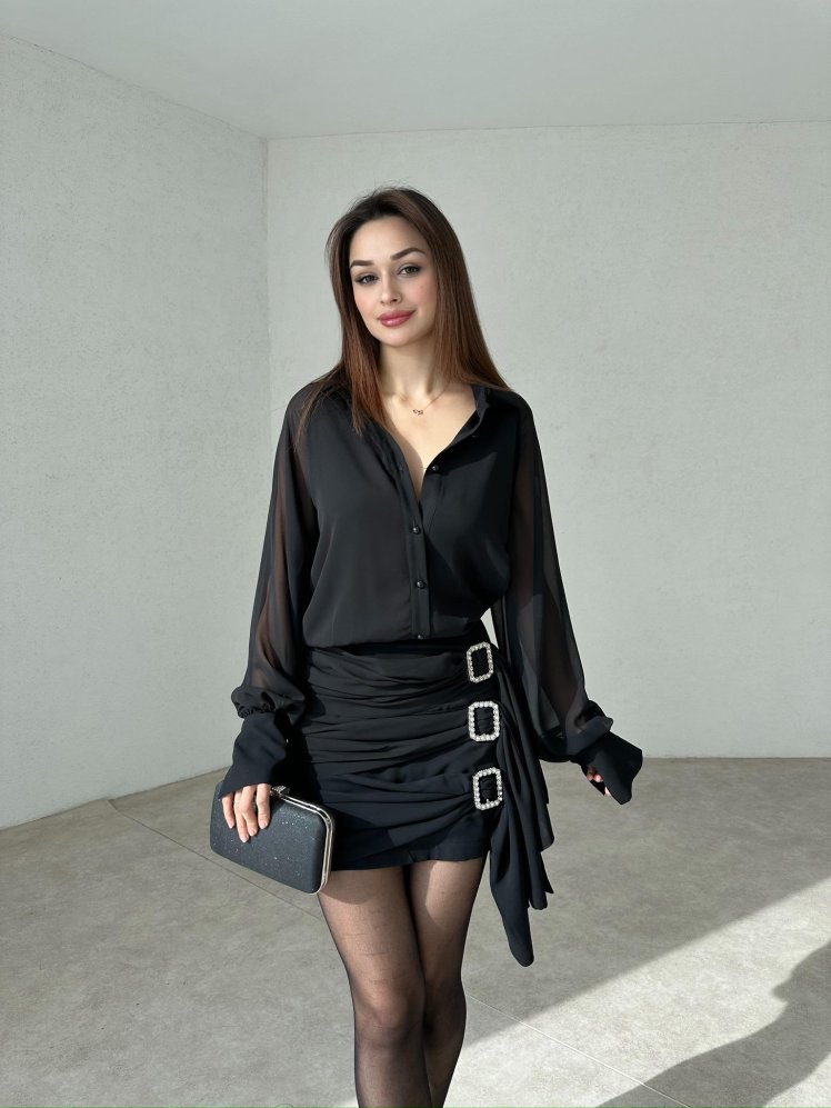 SPOSE Mini Elbise 3571 - Siyah - Mooi Butik