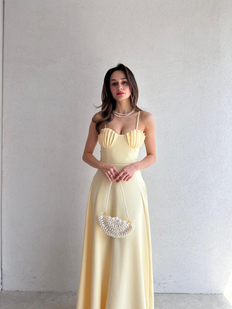 SPRİT Maxi Elbise 9345 - Sarı - Mooi Butik