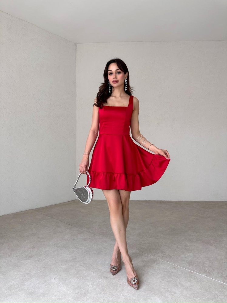 STANTON Mini Elbise 4992 - Kırmızı - Mooi Butik