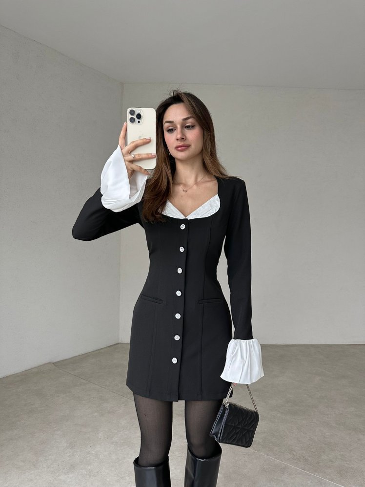 STEPHEN Mini Elbise 4875 - Siyah - Mooi Butik