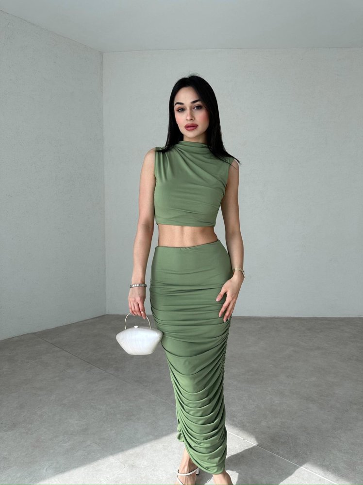 Streç Formlu MARCO Takım 6458 - Yeşil - Mooi Butik