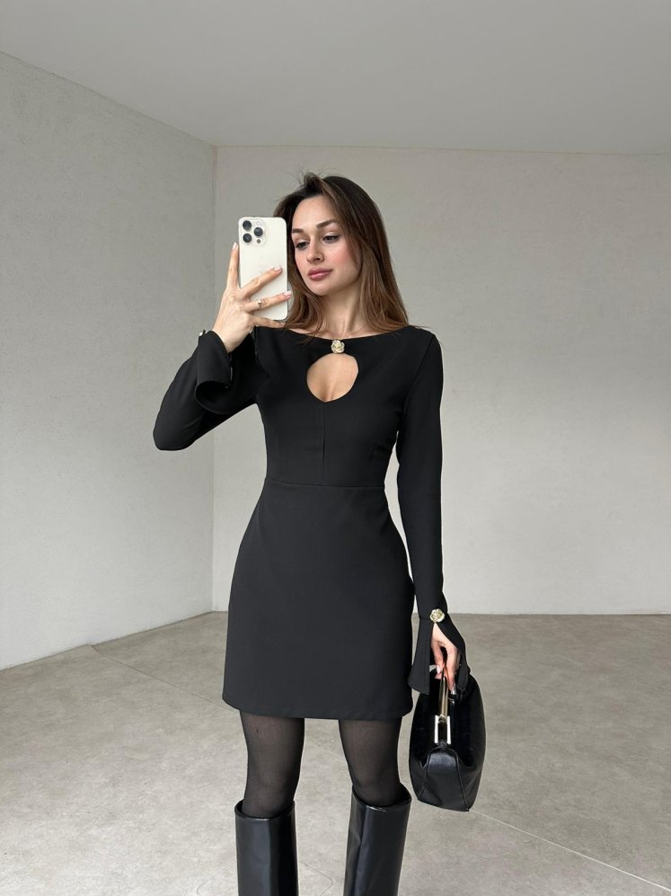 STROSS Mini Elbise 3813 - Siyah - Mooi Butik