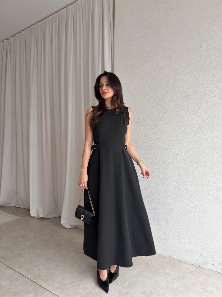 SUNSET Maxi Elbise 8887 - Siyah - Mooi Butik