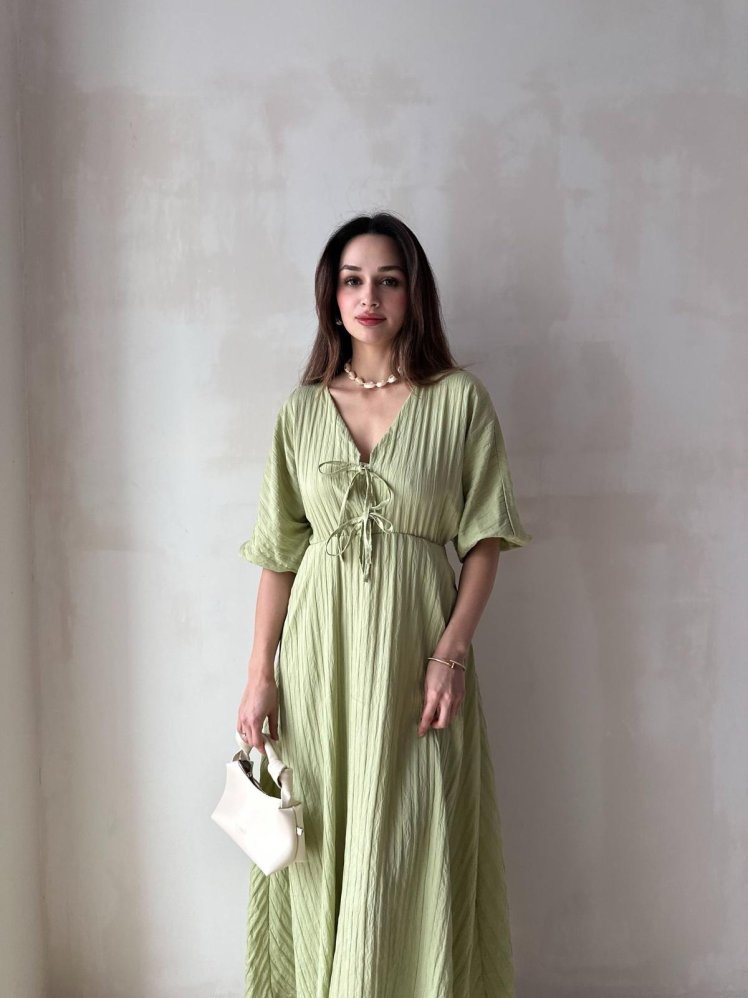 SUZETTE Midi Elbise 4588 - Yeşil - Mooi Butik