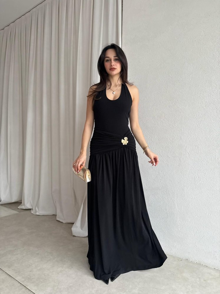 TADİC Maxi Elbise 8875 - Siyah - Mooi Butik