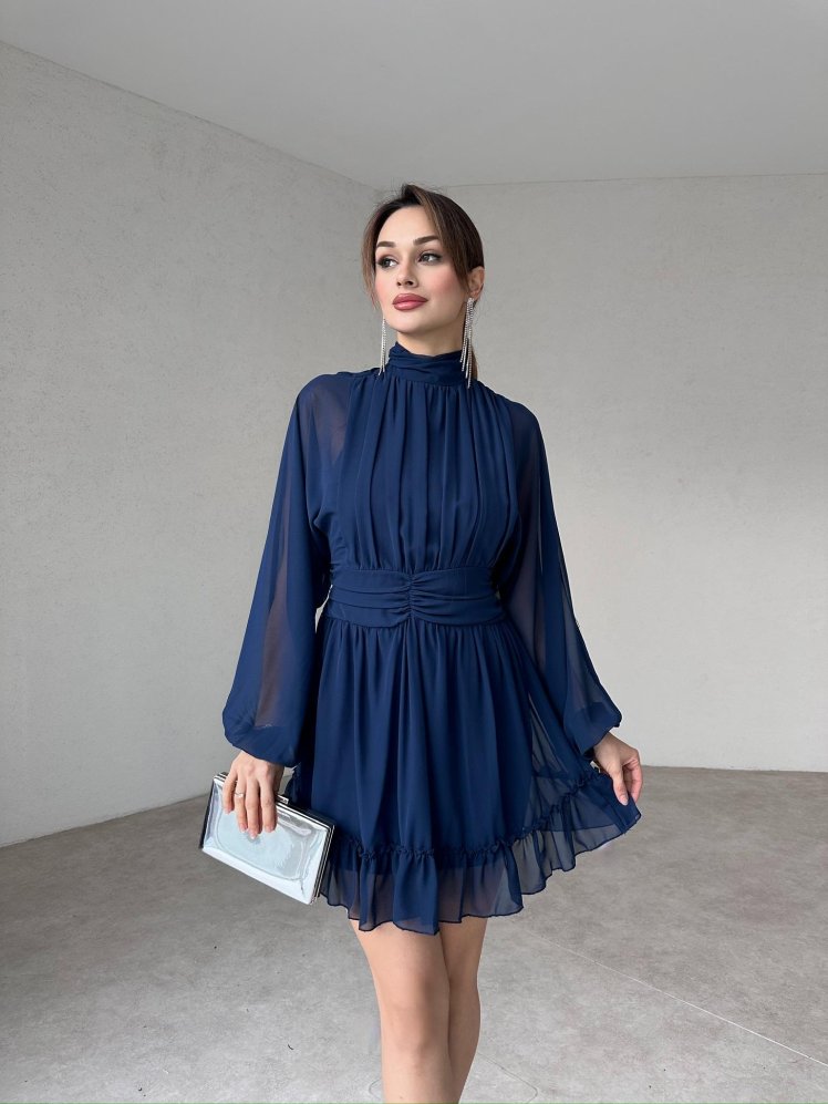 TASHA Mini Elbise 4637 - Lacivert - Mooi Butik