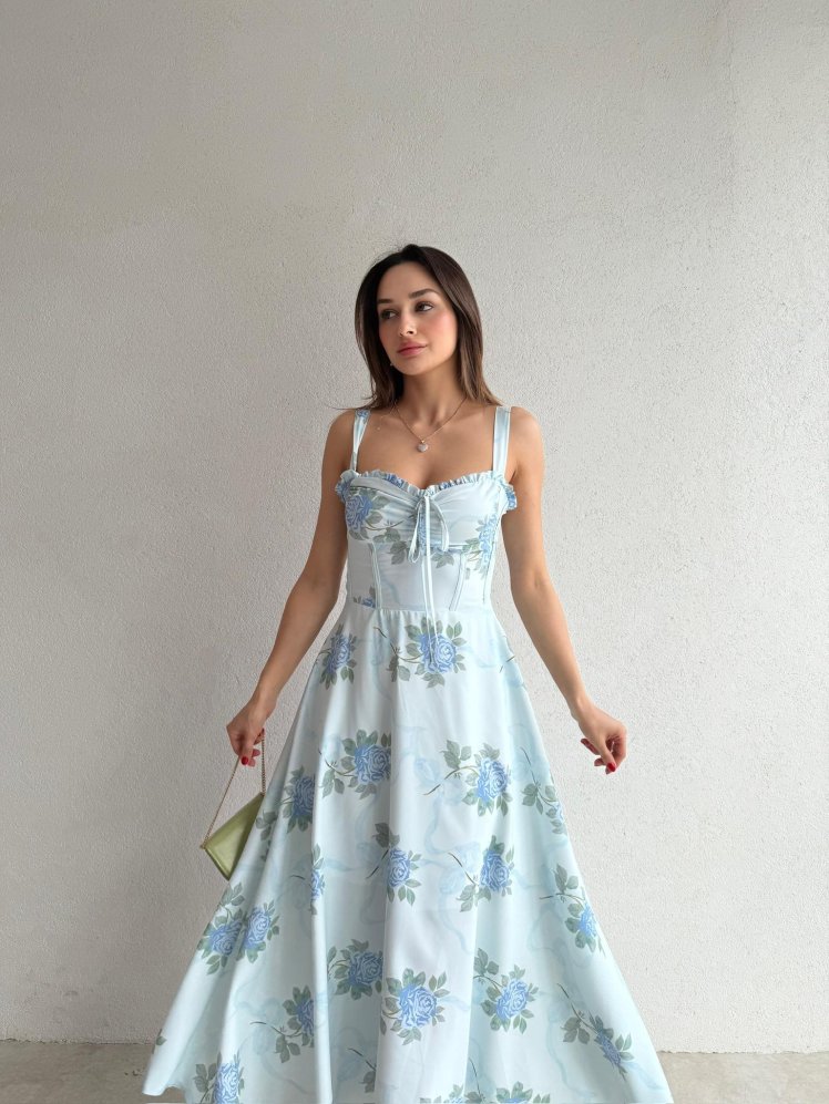 TEDLOCK Midi Elbise 2402 - Mavi - Mooi Butik