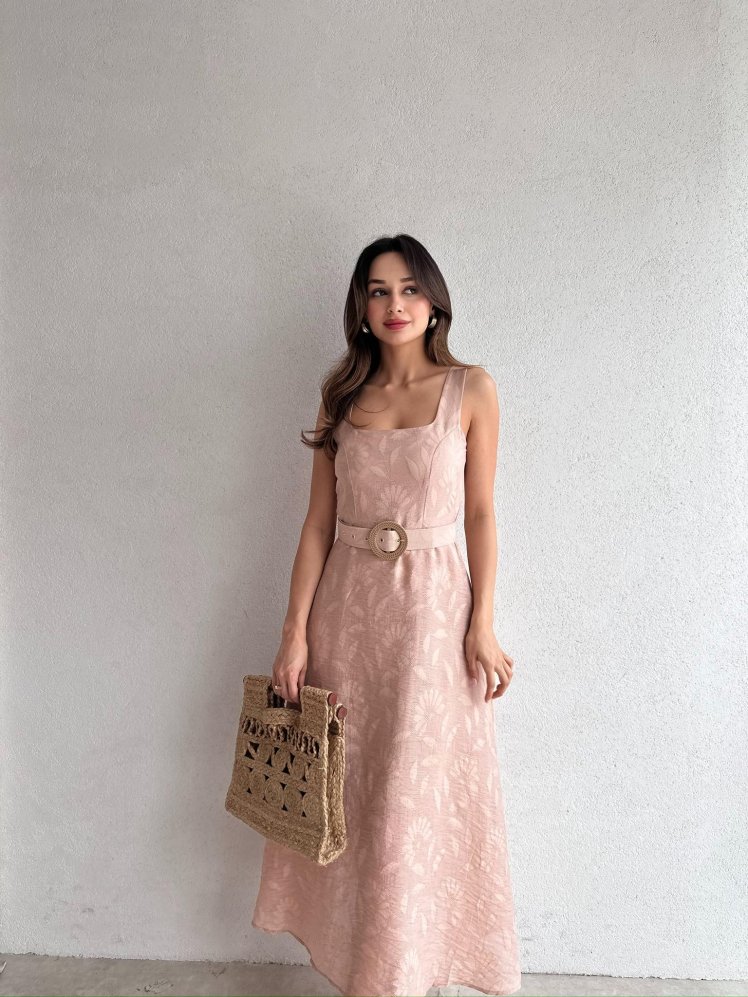 TERA Midi Elbise 5225 - Vizon - Mooi Butik