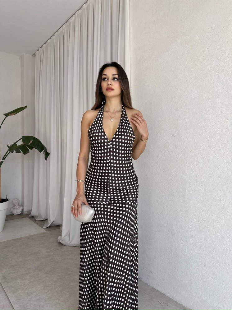 THANOS Maxi Elbise 8527 - Acı Kahve - Mooi