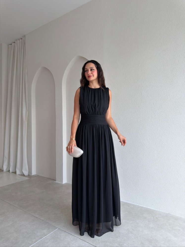TİAGO Maxi Elbise 3706 - Siyah - Mooi Butik