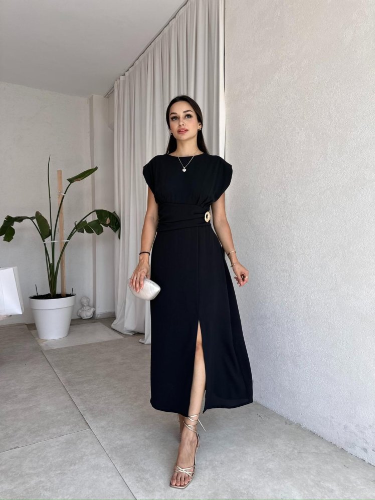 TİFFANY Midi Elbise 8077 - Siyah - Mooi Butik