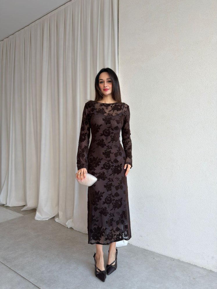 TİMBER Elbise 8826 - Acı Kahve - Mooi Butik