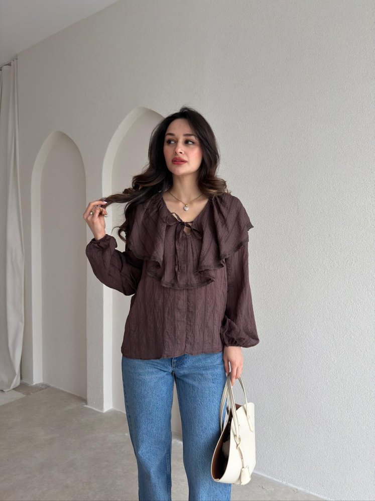 TİNKY Bluz 2391 - Acı Kahve - Mooi Butik