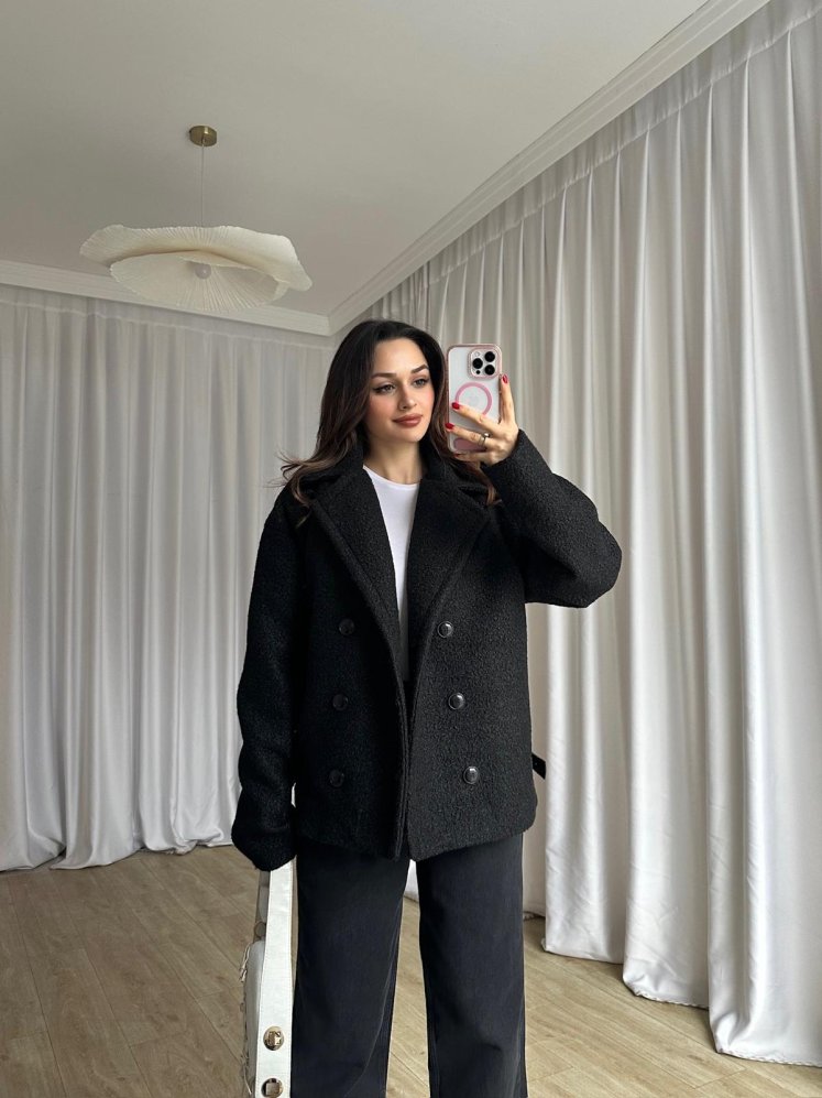 TOMRİS Kısa Kaban 8789 - Siyah - Mooi Butik