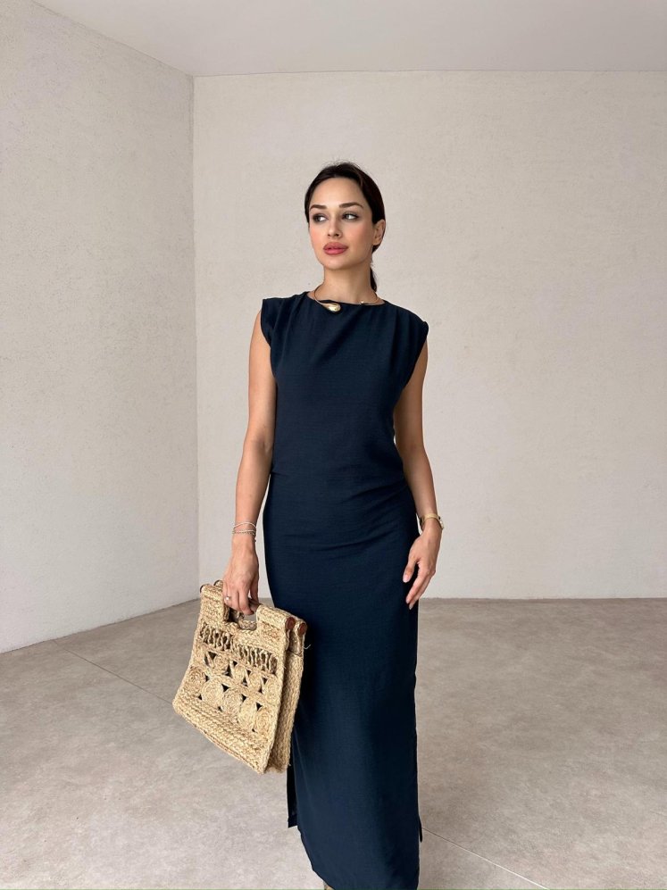 TONSİLA Maxi Elbise 6868 - Lacivert - Mooi Butik