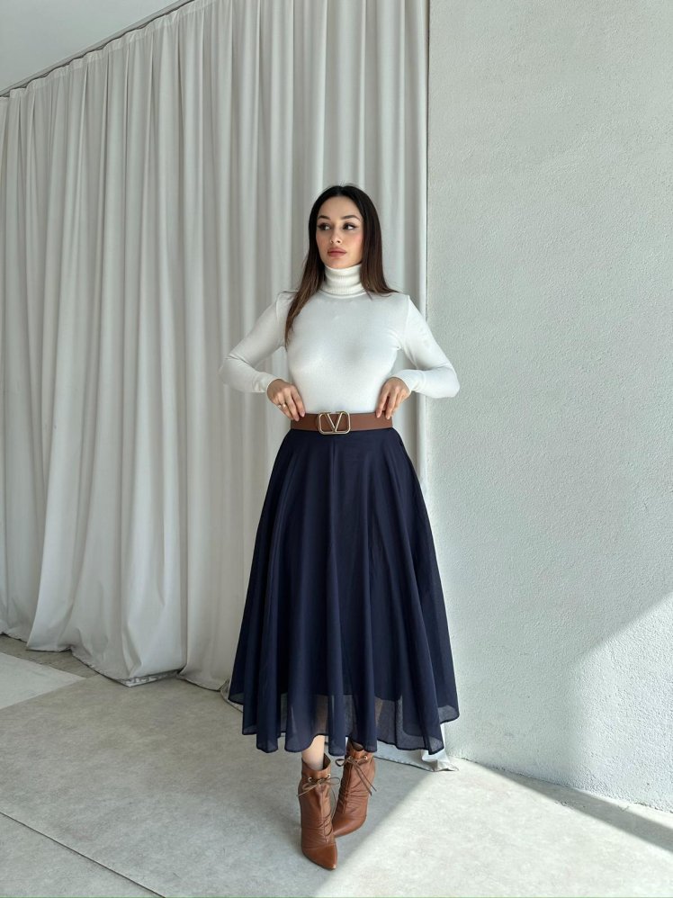 TORRES Midi Etek 9325 - Lacivert - Mooi Butik