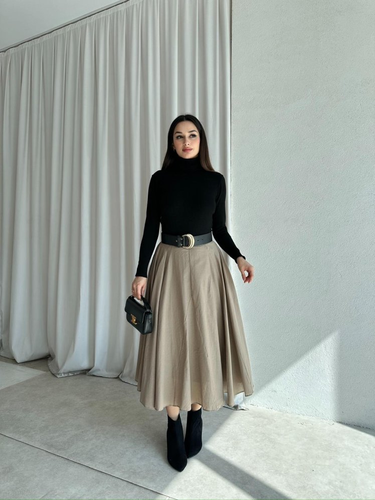 TORRES Midi Etek 9325 - Krem - Mooi Butik