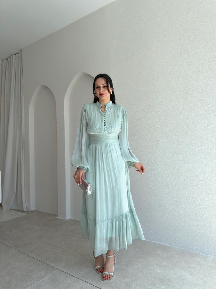 TORY Midi Elbise 6541 - Mint - Mooi Butik