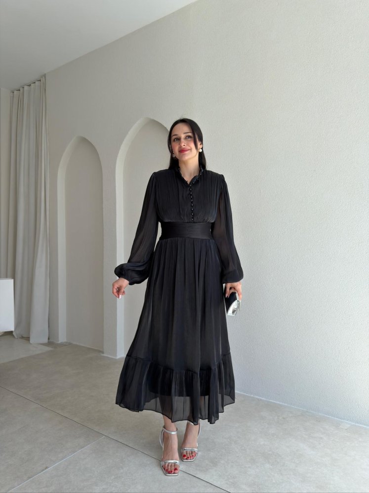 TORY Midi Elbise 6541 - Siyah - Mooi Butik