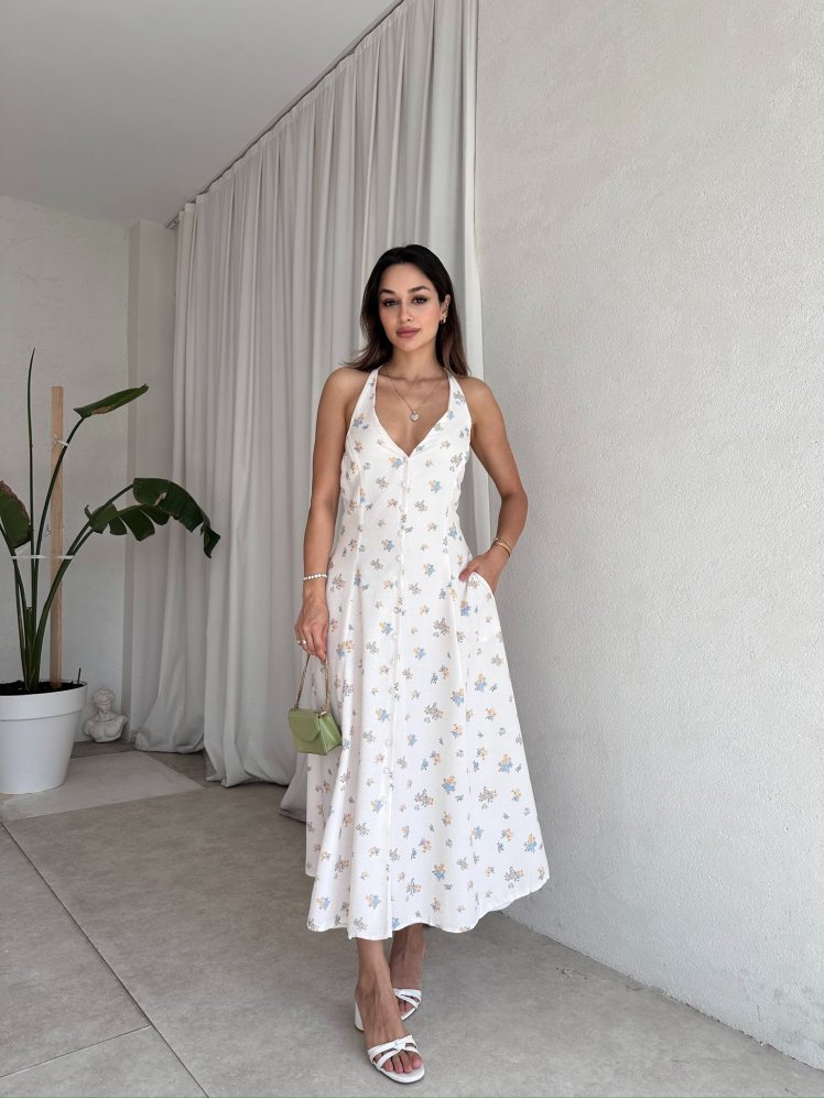 TOUCH Elbise 8062 - Beyaz - Mooi Butik