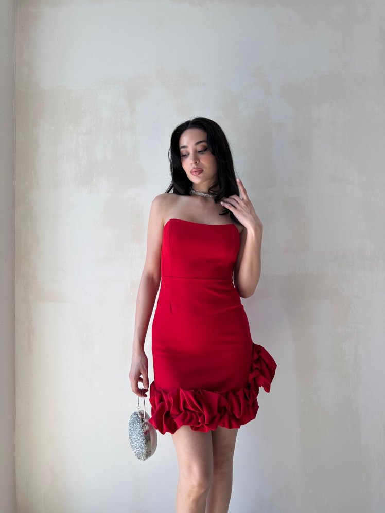 TOWER Mini Elbise 5960 - Kırmızı - Mooi Butik