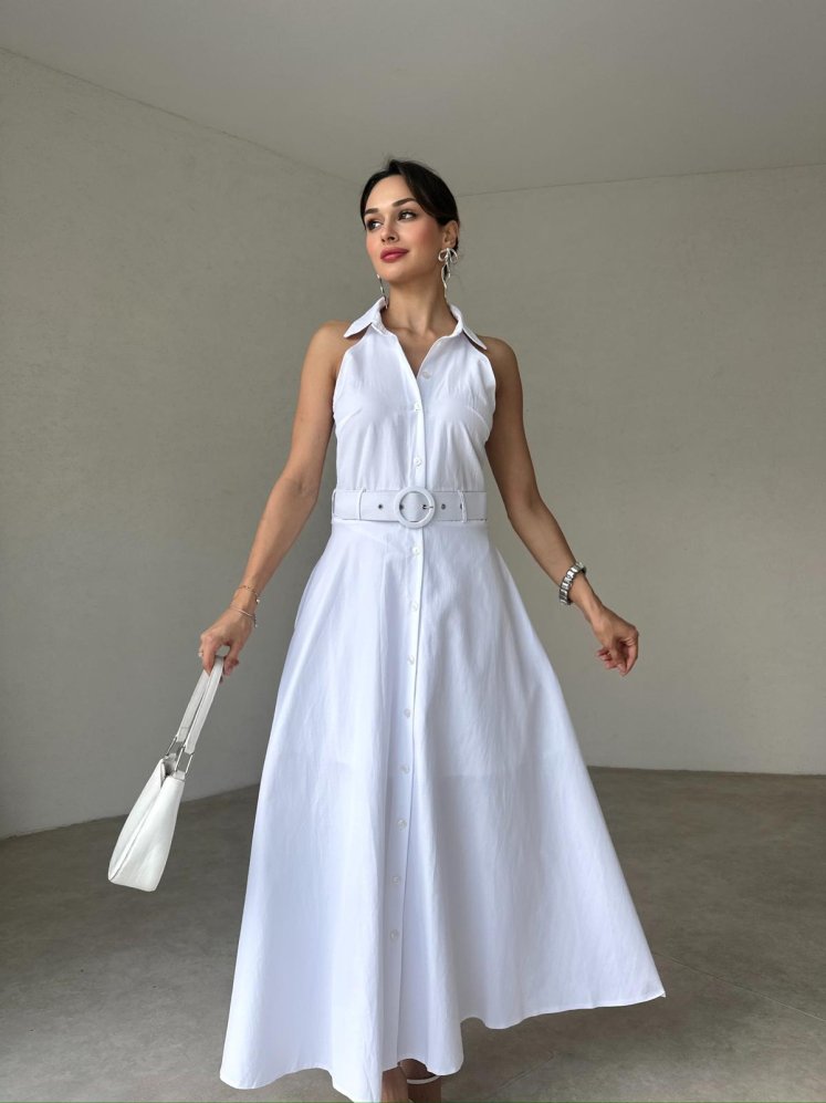 TRANTOW Maxi Elbise 6281 - Beyaz - Mooi Butik