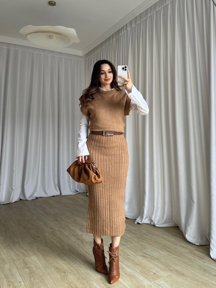 Triko WİNONA Takım 6483 - Kahverengi - Mooi Butik