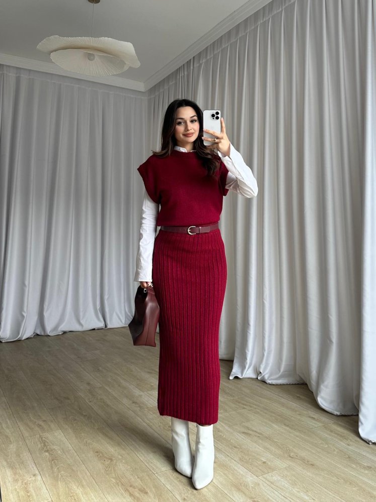 Triko WİNONA Takım 6483 - Bordo - Mooi Butik