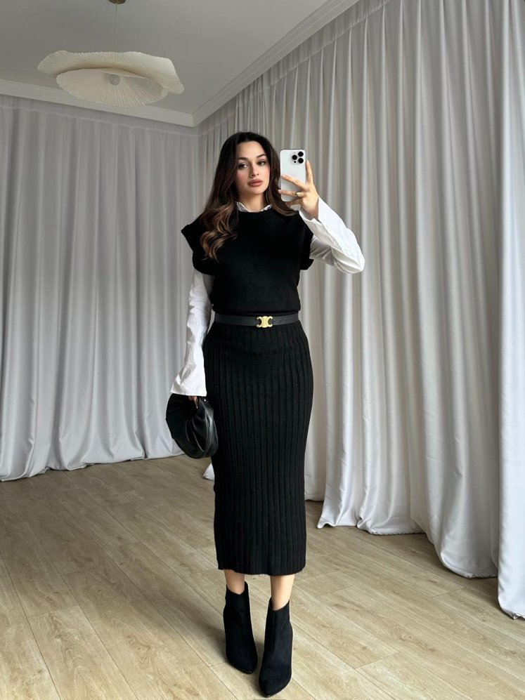 Triko WİNONA Takım 6483 - Siyah - Mooi Butik