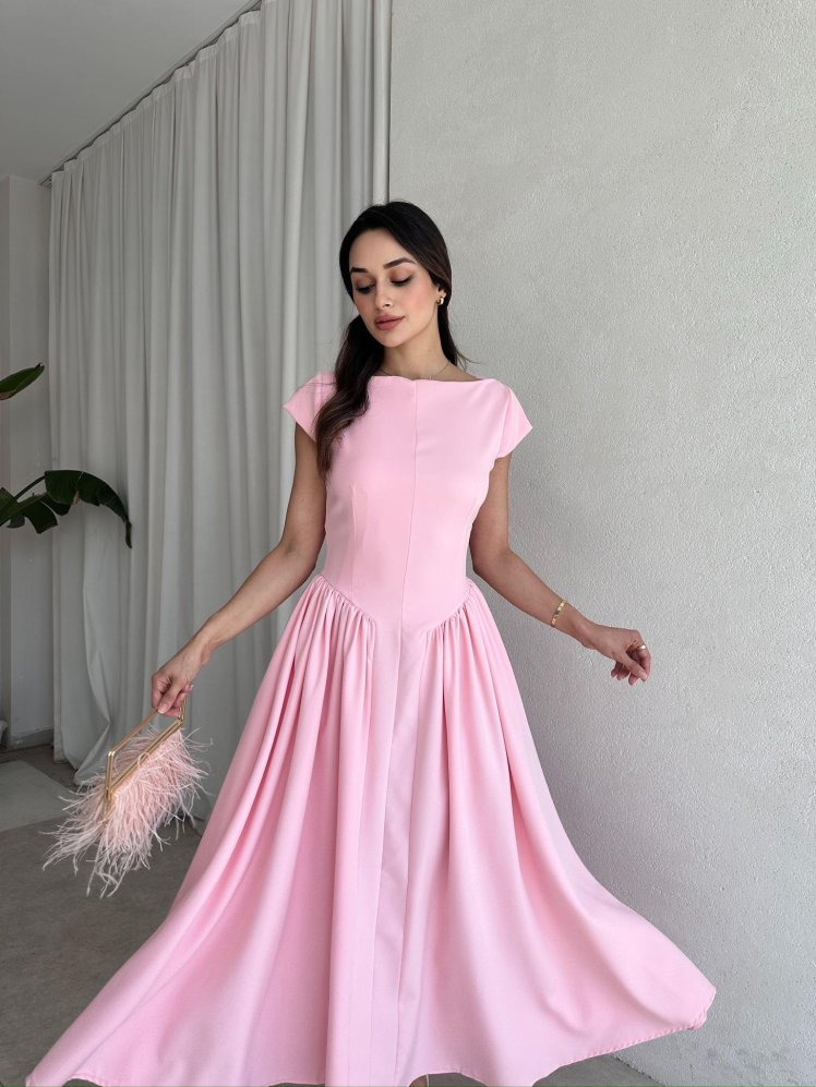 VANESSA Maxi Elbise 7679 - Pembe - Mooi Butik