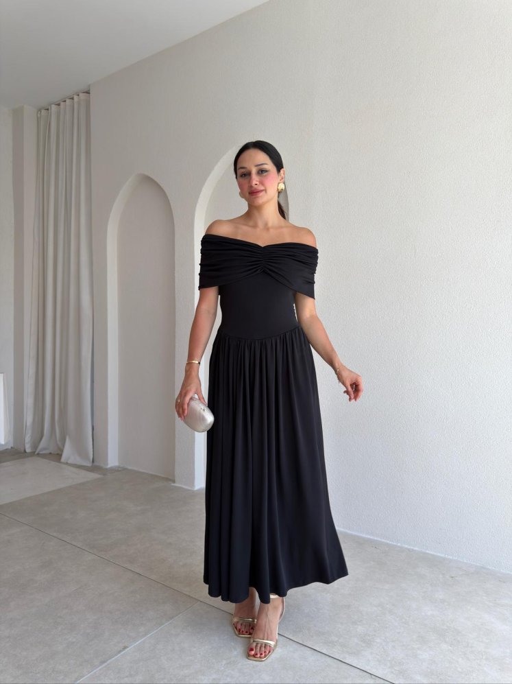 VENDY Midi Elbise 5452 - Siyah - Mooi Butik