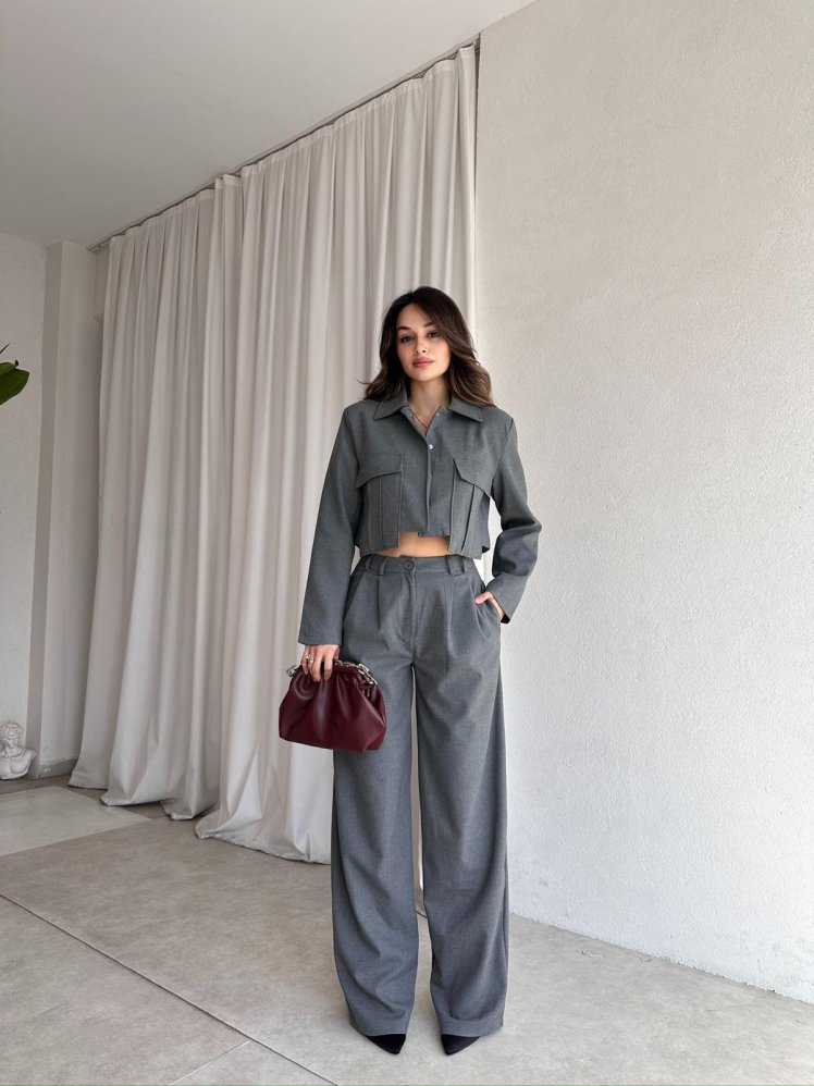 VENOM Takım 8509 - Gri - Mooi Butik