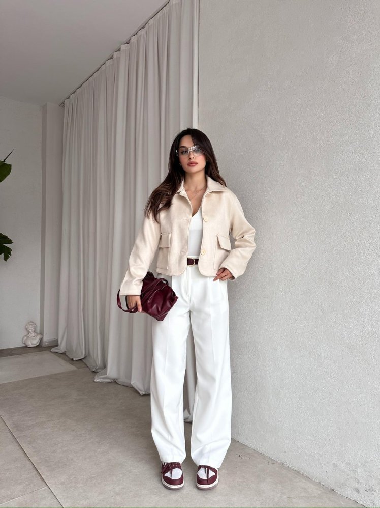 VENTO Pantolon 8386 - Beyaz - Mooi Butik (1)