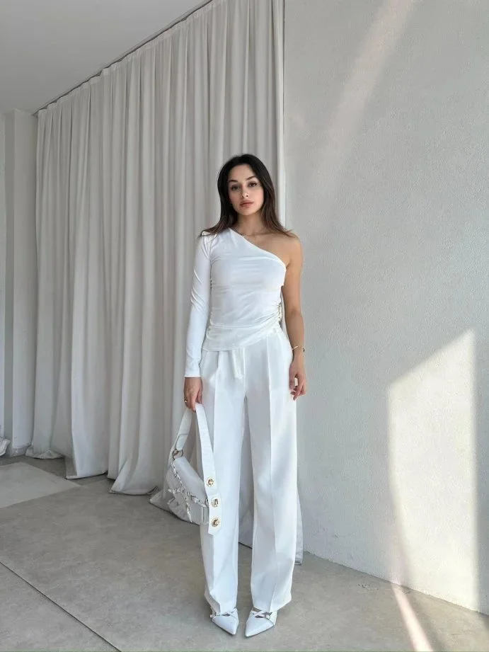 VENTO Pantolon 8386 - Beyaz - Mooi Butik