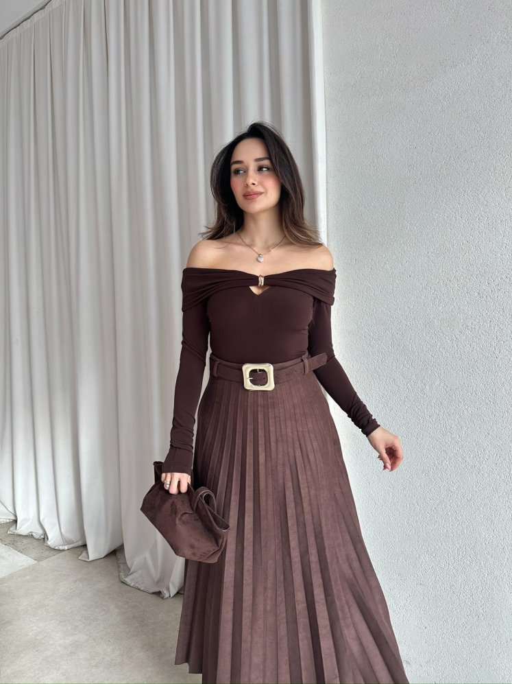 VEXA Bluz 8480 - Acı Kahve - Mooi Butik