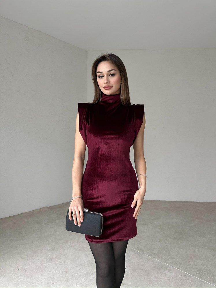 VİNCENT Mini Elbise 8686 - Bordo - Mooi Butik
