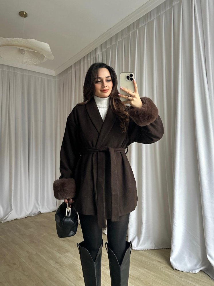 VİOREN Kaban 8721 - Acı Kahve - Mooi Butik