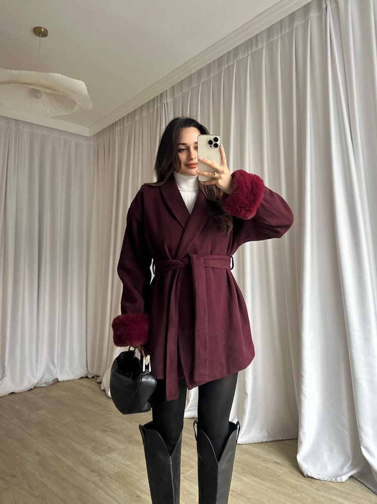 VİOREN Kaban 8721 - Bordo - Mooi Butik