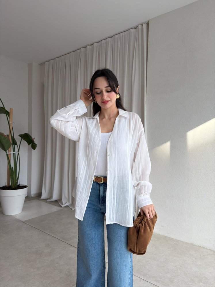 VUAL Gömlek 8888 - Beyaz - Mooi Butik