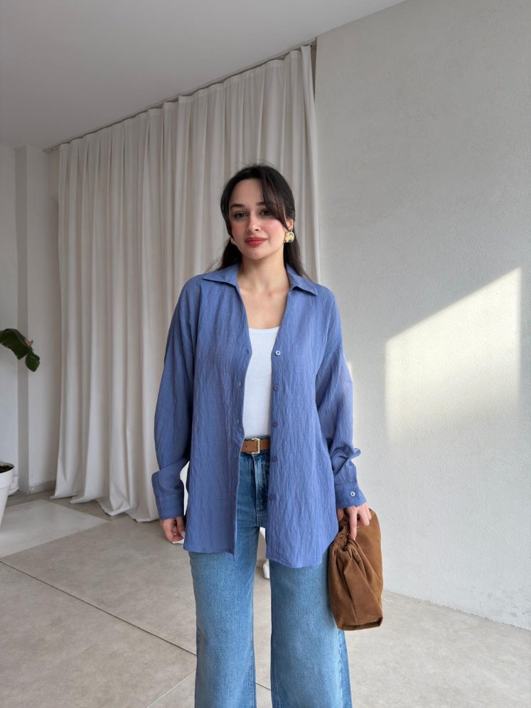 VUAL Gömlek 8888 - Mavi - Mooi Butik