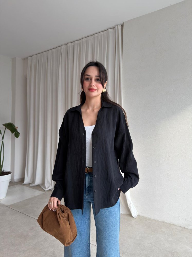 VUAL Gömlek 8888 - Siyah - Mooi Butik