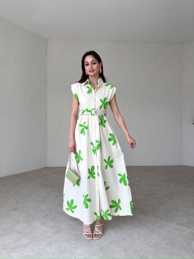 WALCOTT Maxi Elbise 4259 - Yeşil - Mooi Butik