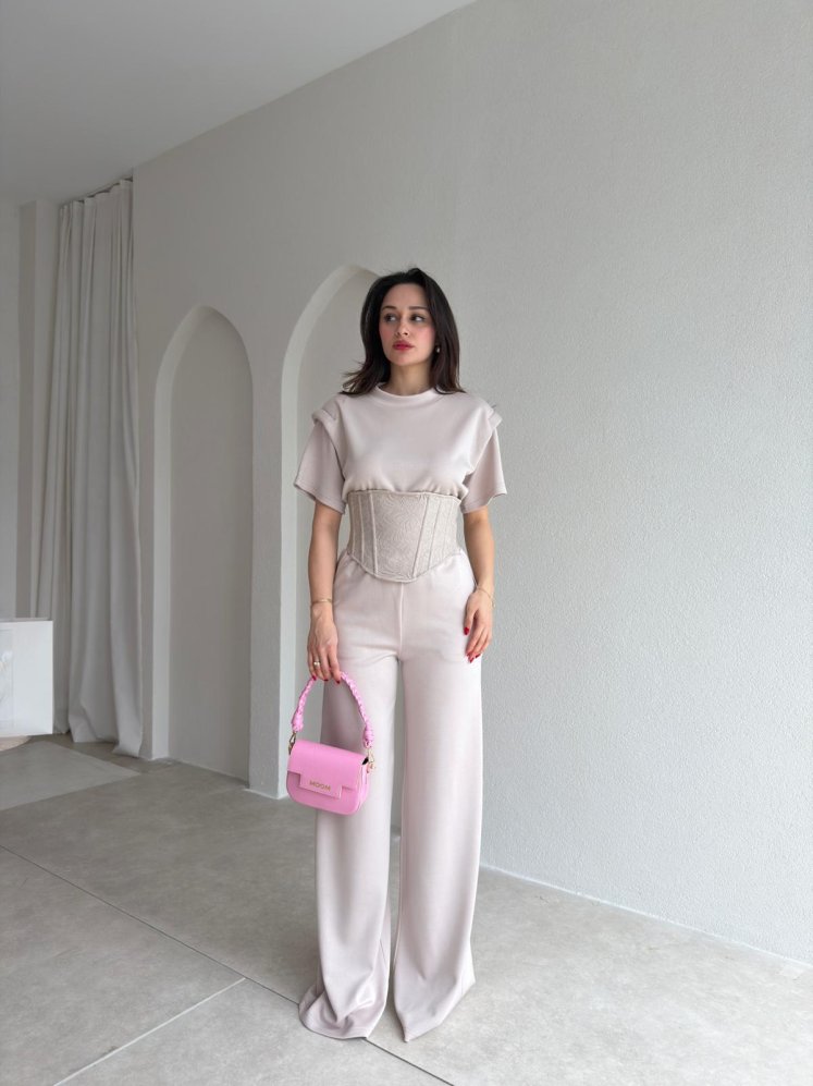 WALLET Üçlü Takım 5482 - Vizon - Mooi Butik