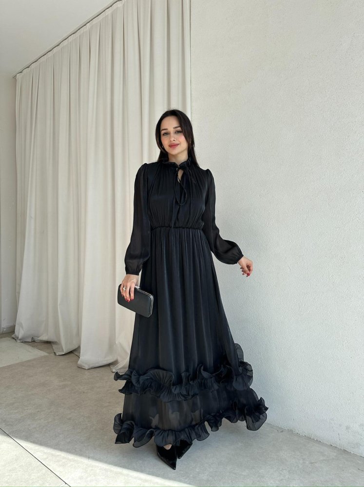 WANDA Maxi Elbise 8717 - Siyah - Mooi Butik