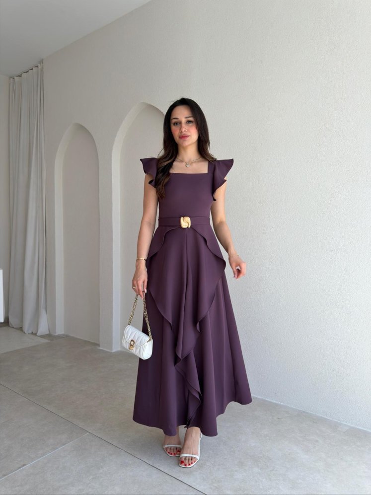 WAYNE Maxi Elbise 5784 - Mor - Mooi Butik