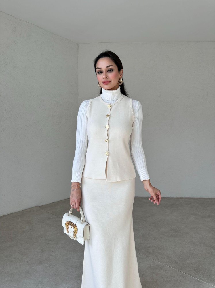 WAYNE Takım 5784 - Krem - Mooi Butik