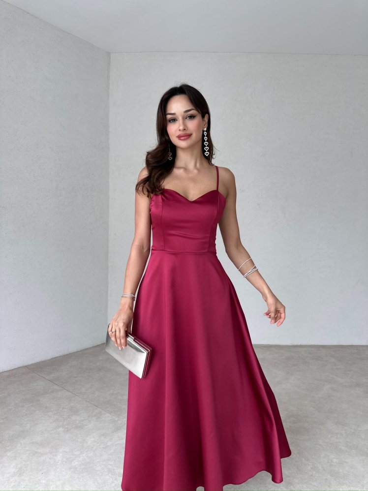 WEXLER Midi Elbise 9046 - Bordo - Mooi Butik