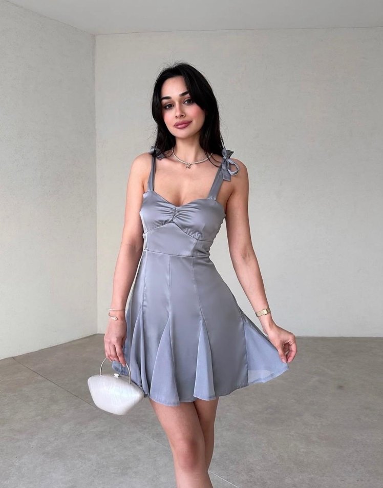 WİLLOW Elbise 3455 - Gri - Mooi Butik