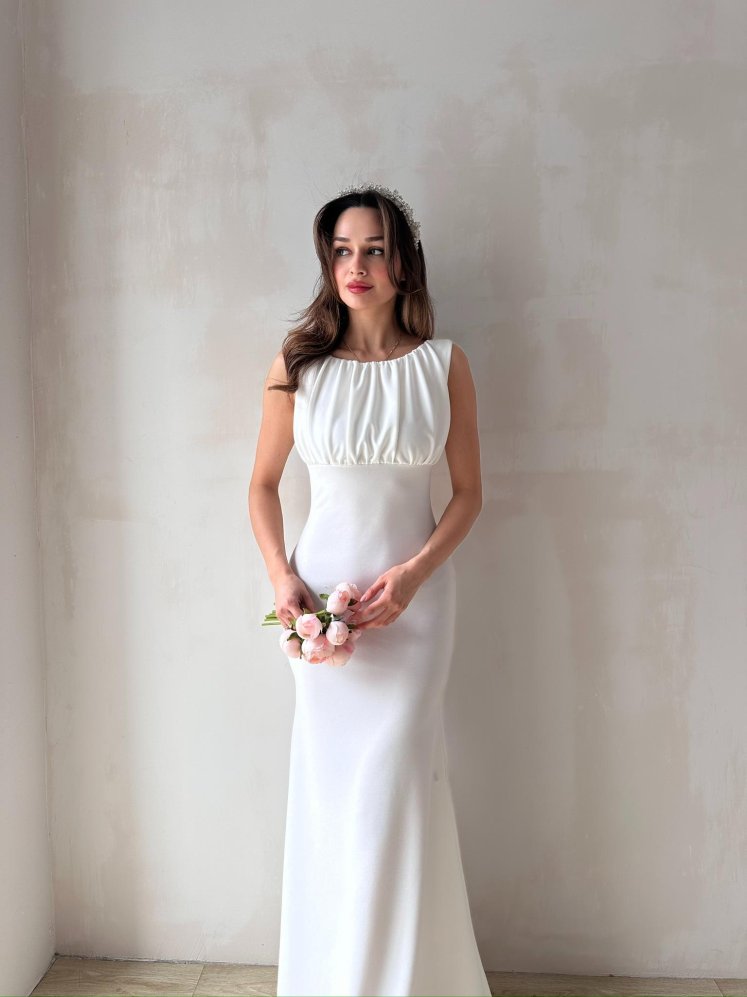 WİND Maxi Elbise 7401 - Beyaz - Mooi Butik